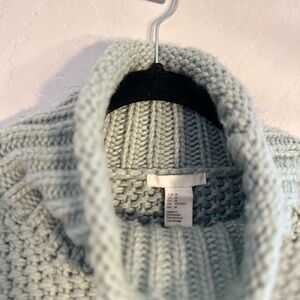 H&M Soft Knit Turtleneck Sweater in Light Blue